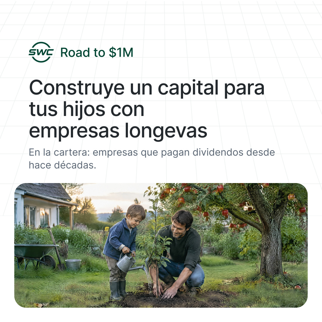 Road to $1M: Construye un capital para tus hijos con empresas longevas. En la cartera: empresas que pagan dividendos desde hace décadas.