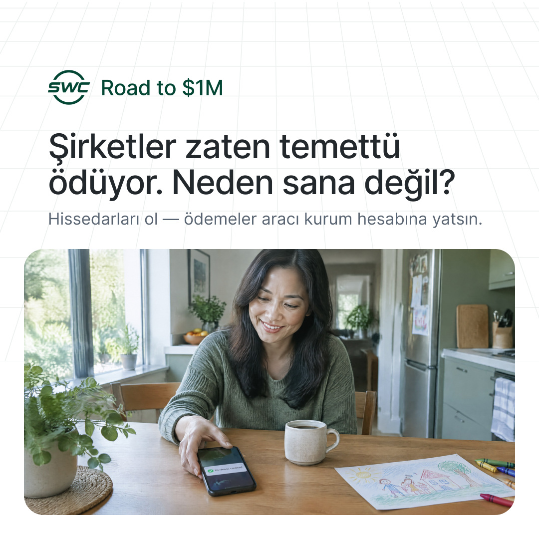 Road to $1M: Şirketler zaten temettü ödüyor. Neden sana değil? Hissedarları ol — ödemeler aracı kurum hesabına yatsın.
