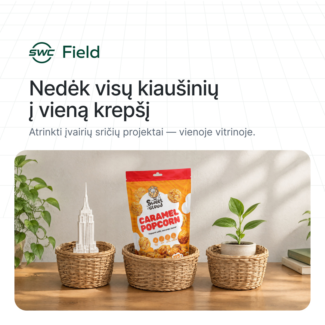 SWC Field: Nedėk visų kiaušinių į vieną krepšį. Atrinkti įvairių sričių projektai — vienoje vitrinoje.
